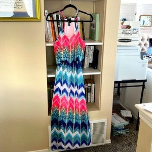 Multicolored maxi dress size medium